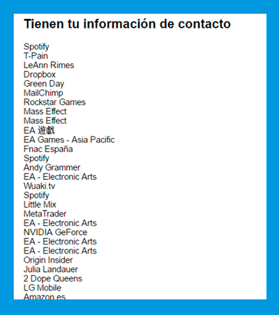 Información de contacto