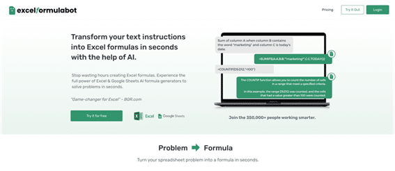 AI Excel formula bot